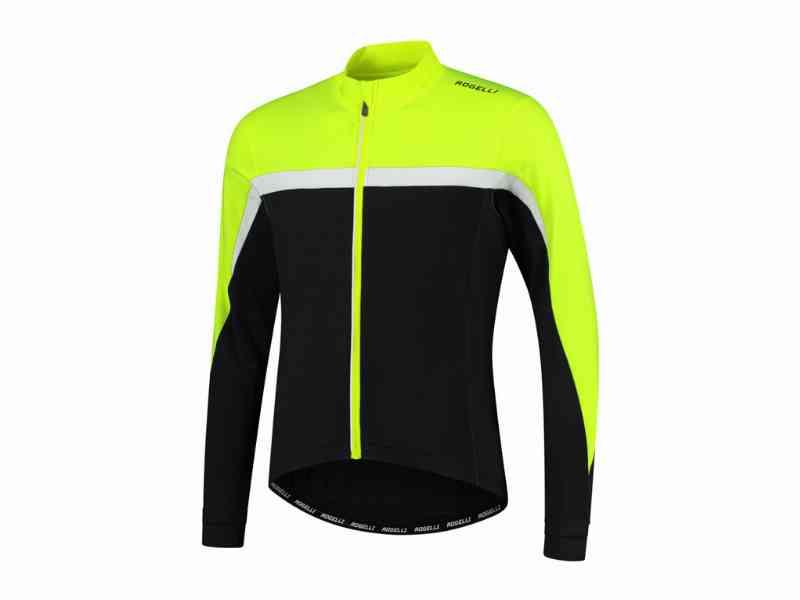 Rogelli Course - Cykeltrøje - Lange ærmer - Sort/hvid/gul - 4XL