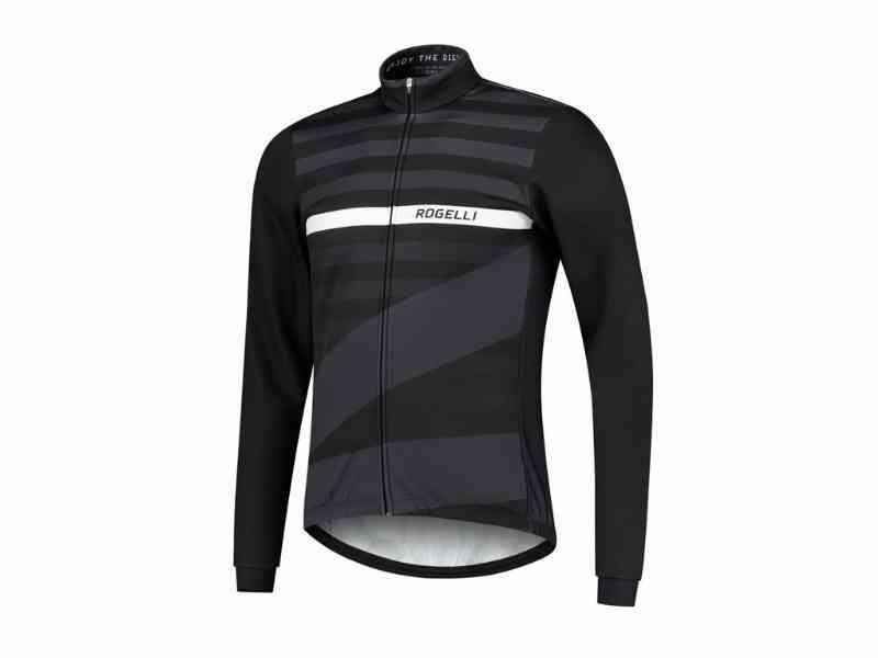 Rogelli Stripe Vinterjakke - Windtex - Sort/hvid - L