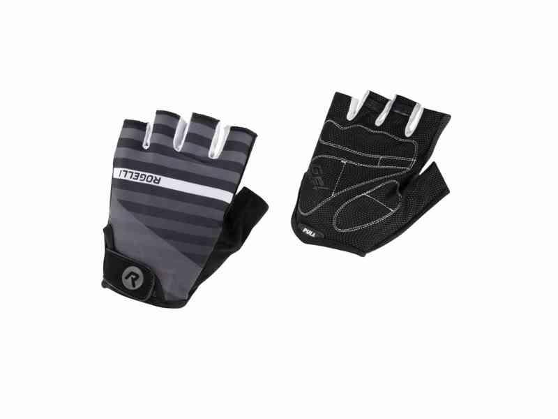 Rogelli Stripe - Cykelhandske - Dynaflex - Sort/Hvid - Str. 2XL