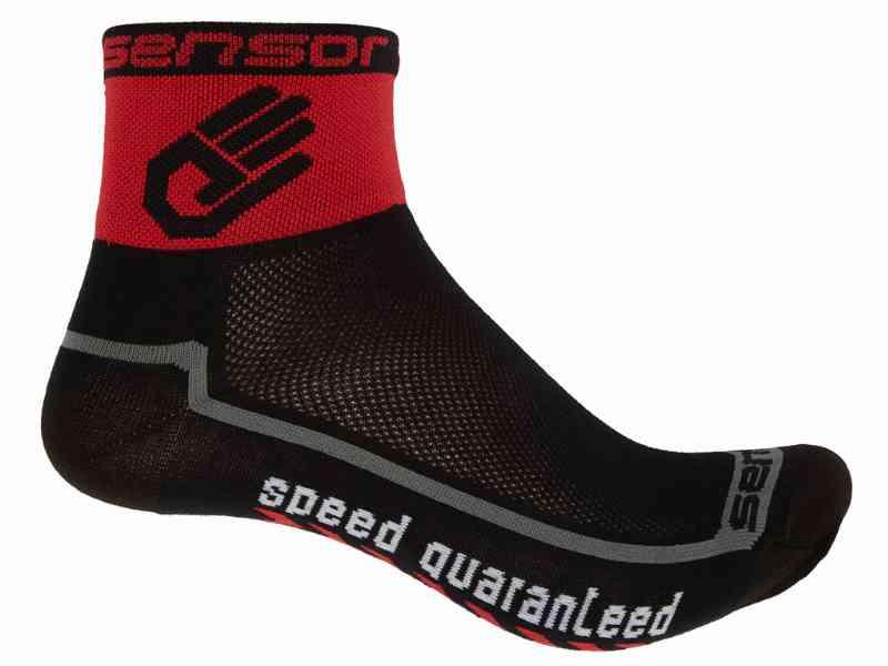 Sensor Race Lite - Cykelstrømper - Sort/Rød - Str. 39-42