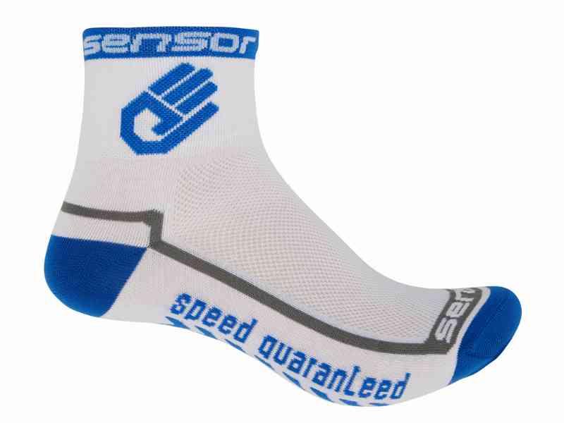 Sensor Race Lite - Cykelstrømper - Hvid/blå - Str. 43-47