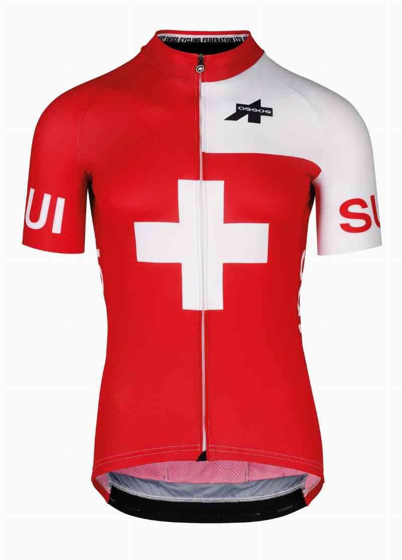 Assos FASTLANE OL SS Trøje Schweiz - Hvid Cykeltrøje