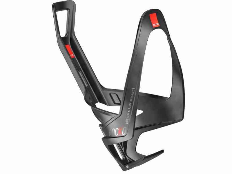 Elite Rocko Carbon - Flaskeholder med rød grafik