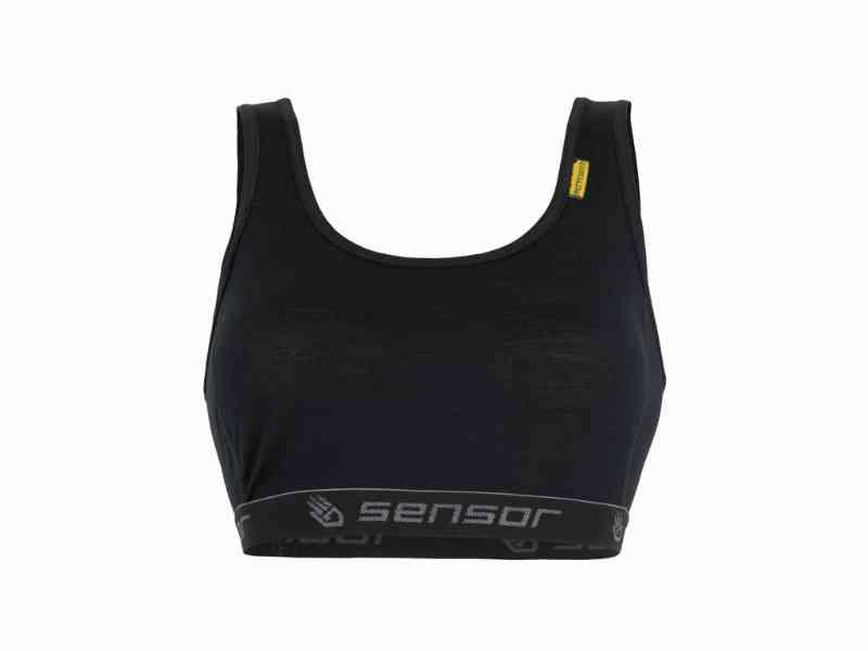 Sensor Merino Aktiv BH - Uld Sports-BH - Dame - Sort - L