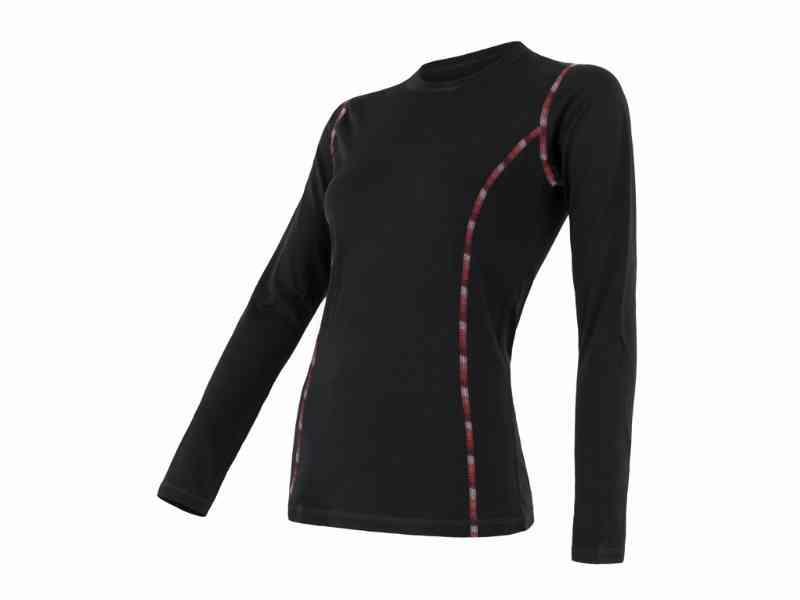 Merino Air T-shirt m. lange ærmer - Dame - Sort - L