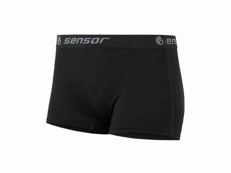 Sensor Merino Active Boyshort - Uldunderbukser til Dame - Sort