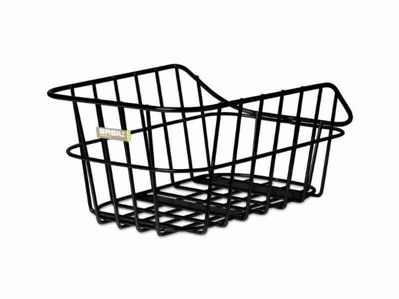 Basil Cento - Sort cykelkurv i aluminium til bagmontering