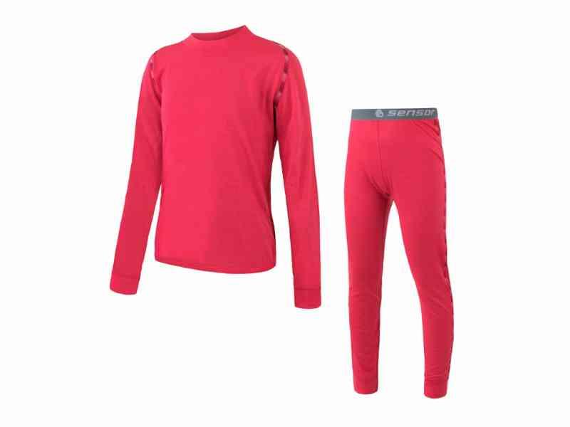 Sensor Merino Air Sæt JR - Børne Skiundertøj - Magenta