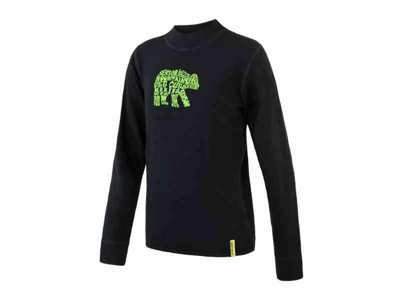 Sensor Merino Double Face - Børneskiundertrøje - Sort - Str. 90