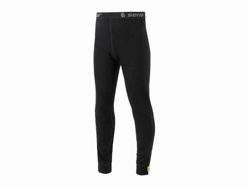 Sensor Merino Double Face - Børneskiunderbukser - Sort - Str. 90