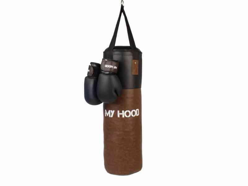 My Hood - Retro boksepude med handsker - 15 kg