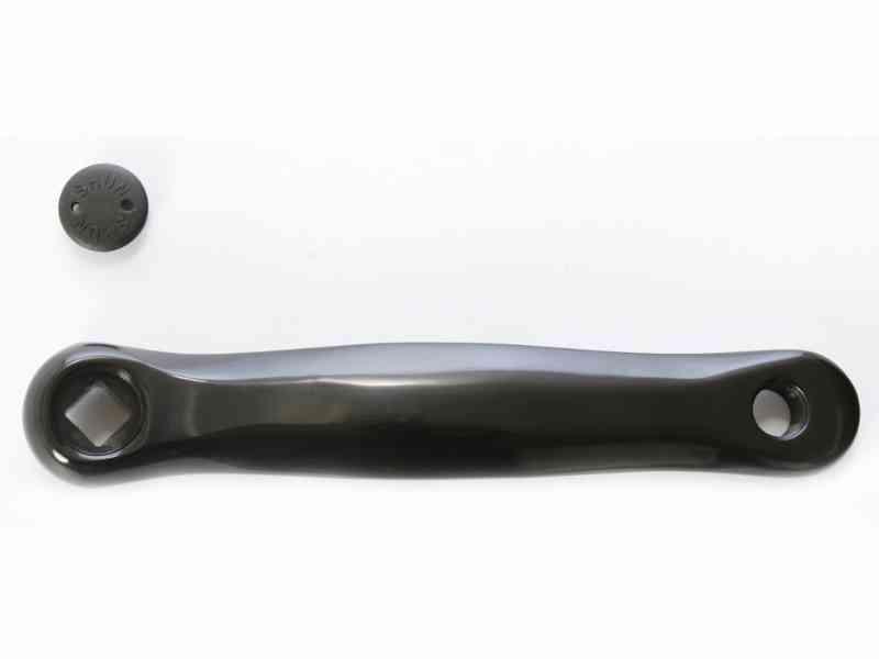 Venstre pedalarm i aluminium - 170 mm, sort