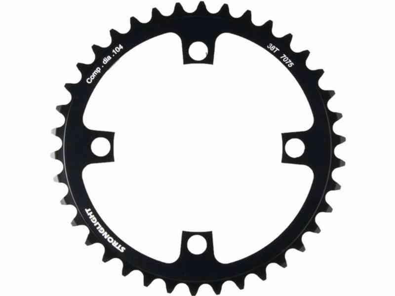 Stærk klinge - 38 tænder - 104 mm - Singlespeed - Sort