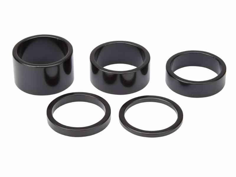 Alu Spacer 1 1/8" - 5 stk Sort