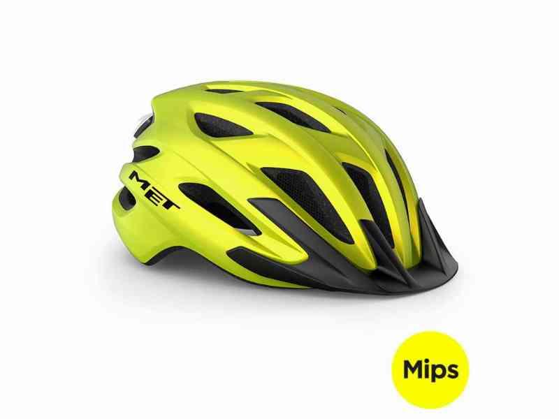 MET Crossover MIPS - Cykelhjelm - Mat lime gul 52-59 cm