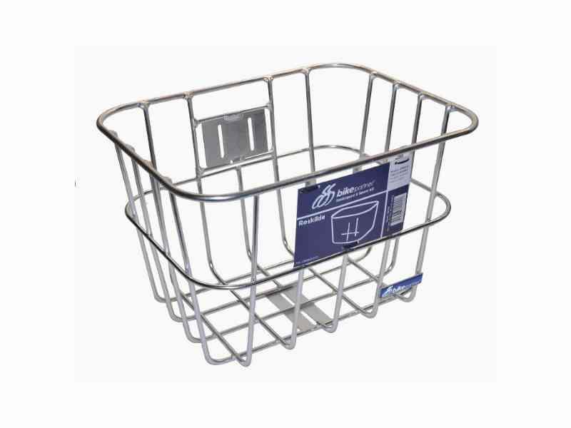 Bike Partner - Roskilde - Cykelkurv til front - Sølv alu - med beslag
