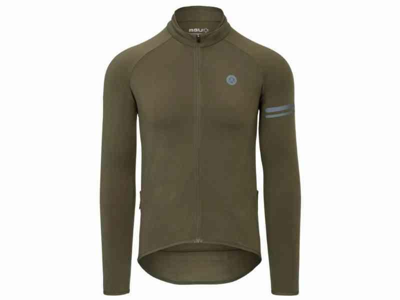 AGU Thermo Cykeltrøje - Langærmet - Army Grøn - Str. S