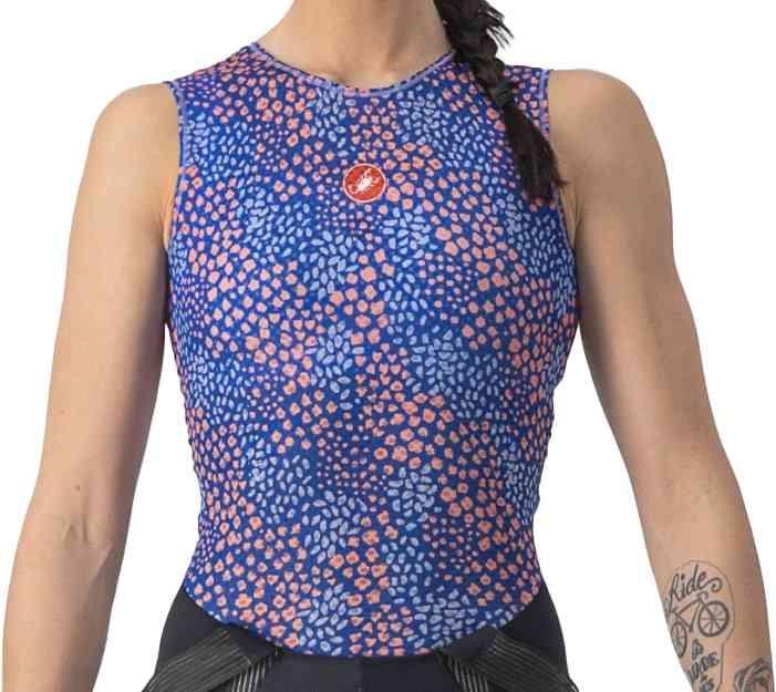 Castelli PRO MESH 4 W Ærmeløs Base Layer - Blå/Orange
