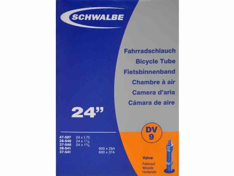 Schwalbe 24" slange med almindelig ventil DV9