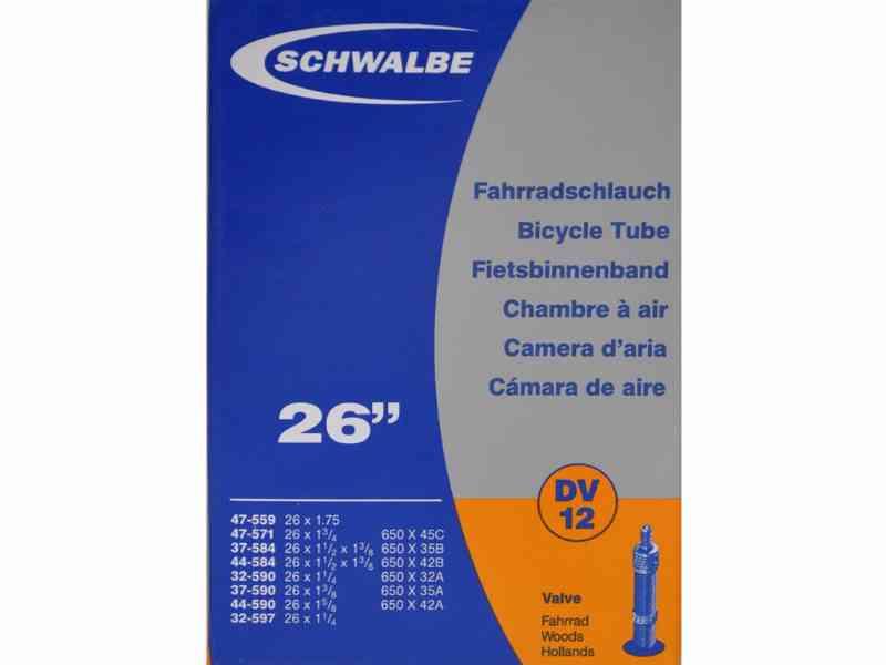Schwalbe 26" slange med DV12 ventil