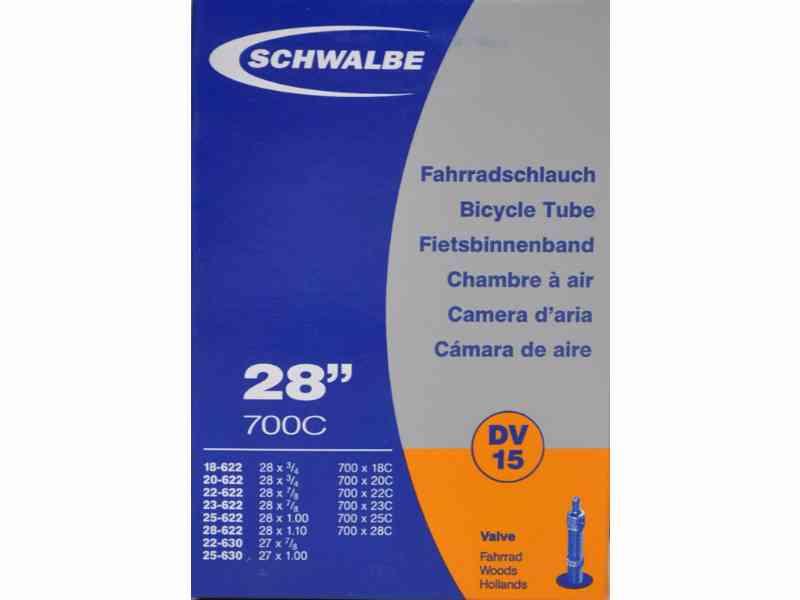 Schwalbe slange 700 x 18-28c med almindelig ventil DV15