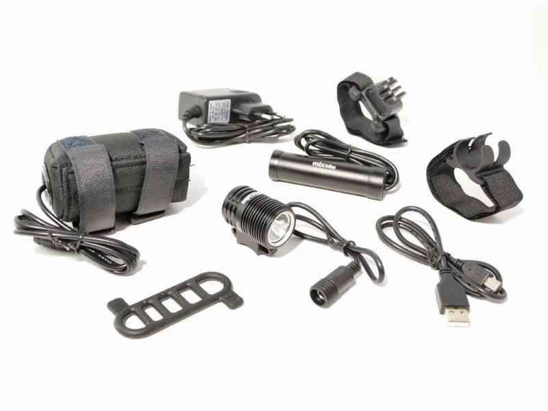 Mixbike GoMini Cykellygte - 1000 Lumen, 2 batterier