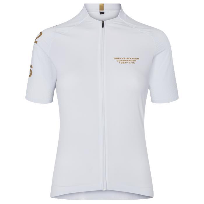 Twelve Sixteen Sky Pro Cykeltrøje Hvid/Guld M