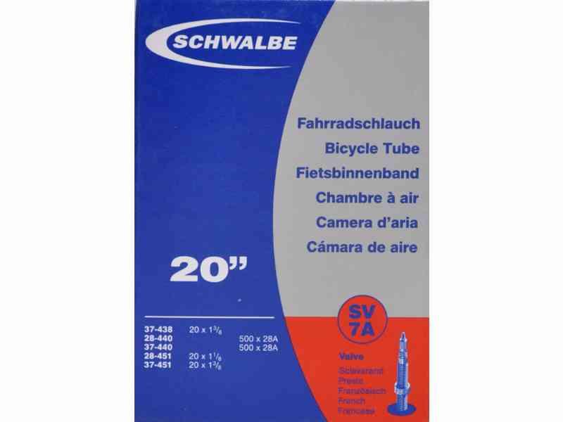 Schwalbe 20 x 1 3/8 slange med Racer ventil