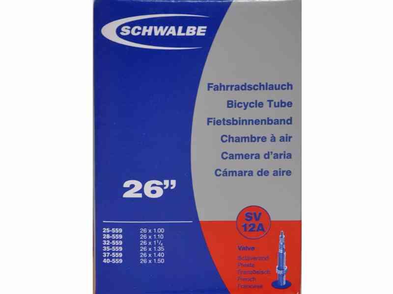 Schwalbe 26" slange med Racer ventil SV12A - Høj kvalitet