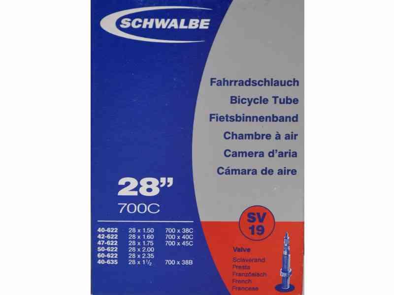 Schwalbe 700x38-62c Cykelslange med Racer Ventil SV19