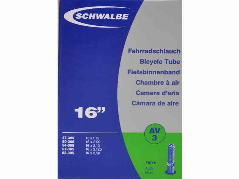 Schwalbe 16 x 1,75-2,50 slange med Auto ventil
