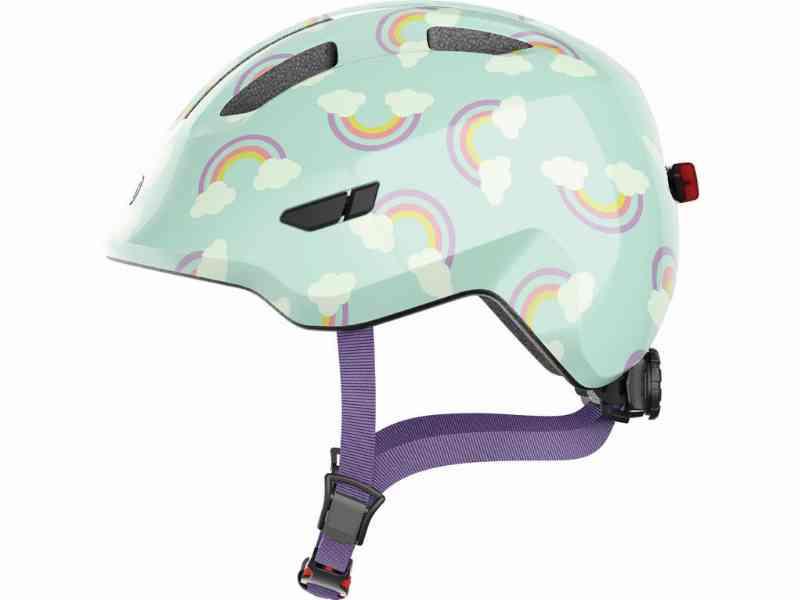 Abus Smiley 3.0 LED - Børnecykelhjelm - Blå regnbue M