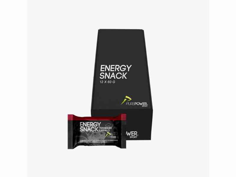 PurePower Energi Snack - Tranebær - 12 x 60 g