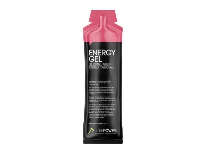 PurePower Energigel - Hindbær med 60 mg koffein