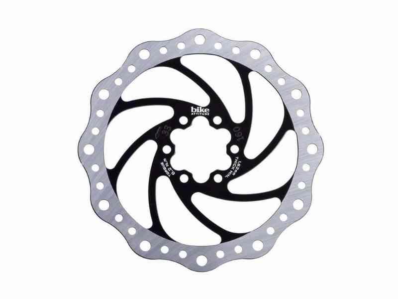Cykel Attitude Rotor - 6 huller - 160mm - Sølv/Sort