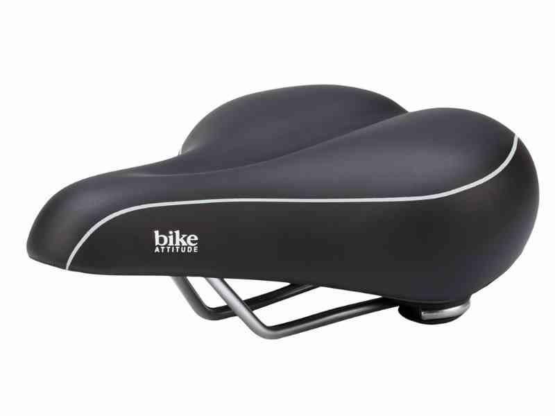 Cykelsadel med gel - Komfort Lux - Sort