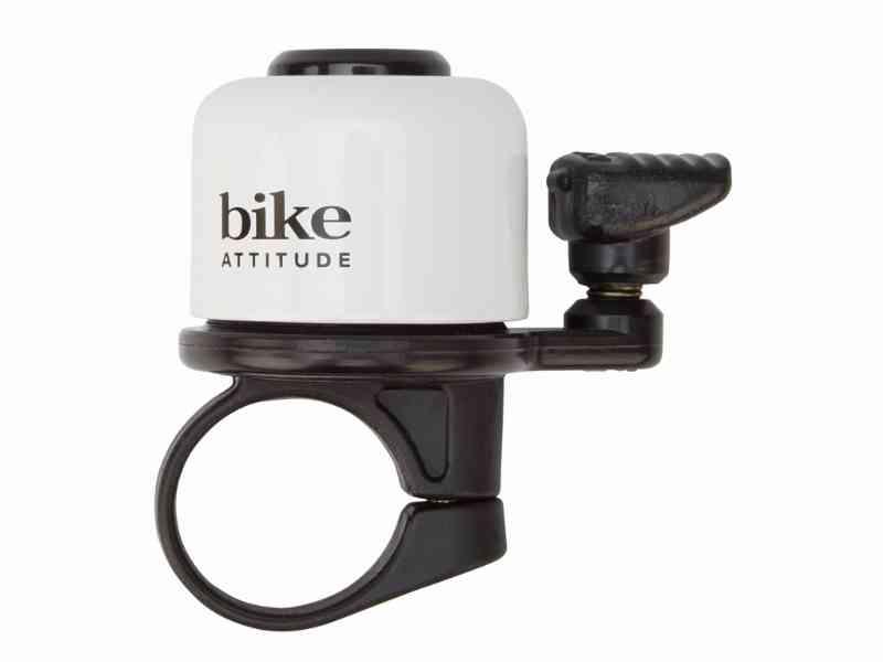 Cykelklokke - Hvid med fjederhammer