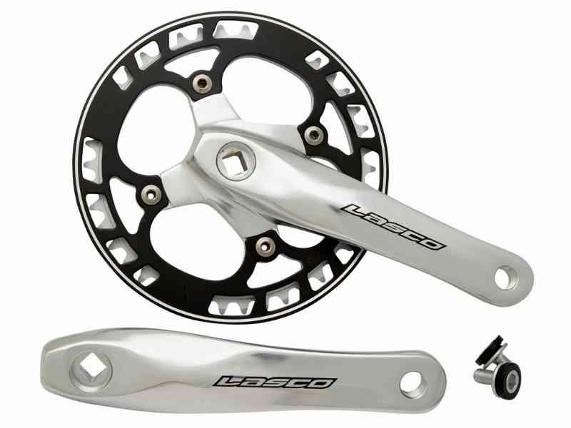 Lasco - Kranksæt 46 tænder 170 mm - Sølv/sort disc