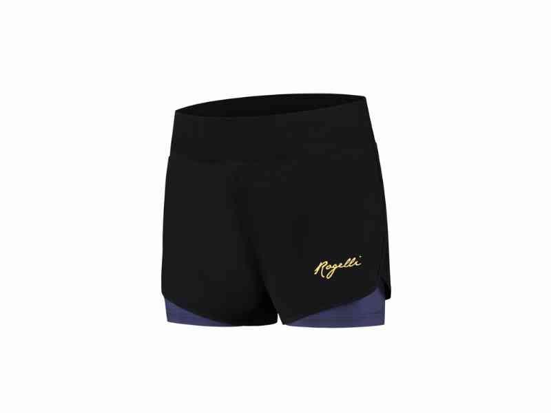 Rogelli Indigo - 2-i-1 Løbeshorts til Dame - Sort/Lilla - XS