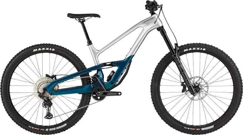 Cannondale Jekyll 2 2024 – Sølv og Blå Cykel