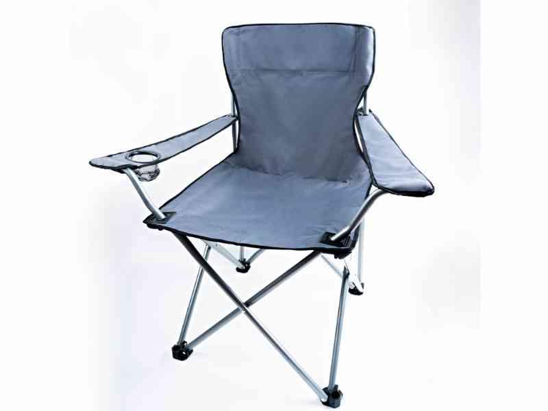 Lome Oxford - Foldbar campingstol med kopholder - Grå