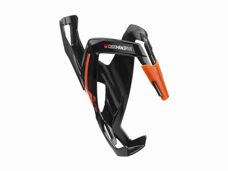Elite Custom Race+ - Flaskeholder - Sort med orange grafik