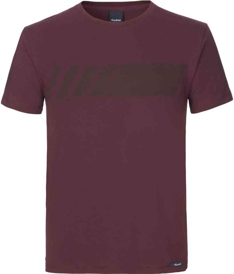 GripGrab Racing Stripe Korte Ærmer Øko T-shirt - Mørk Rød