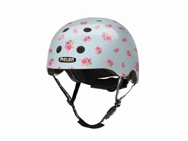 Melon Flying Roses Cykelhjelm - Lys Blå/Rose 46-52 cm