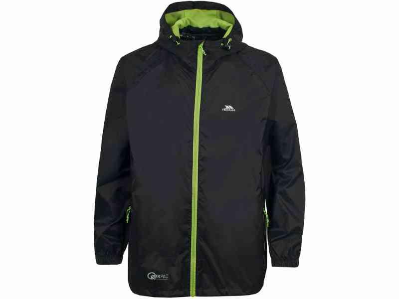 Trespass Qikpac - Unisex Regnjakke - Sort - XS