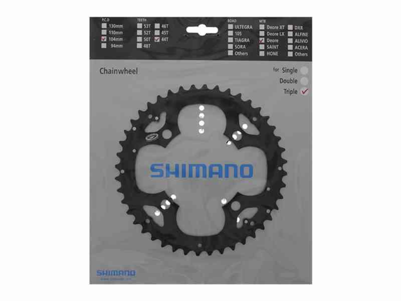 Shimano Deore 44T klinge til MTB triple - Sort