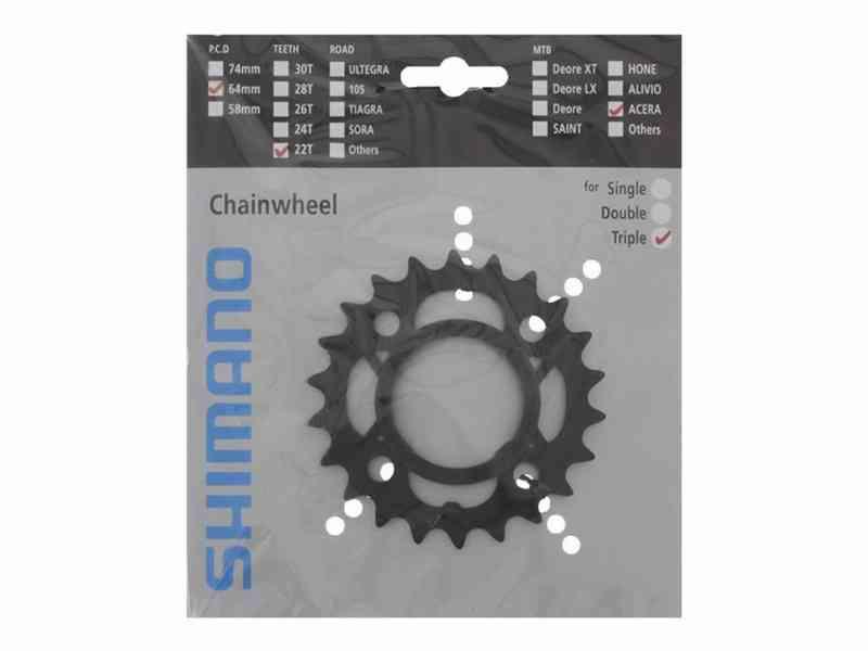 Shimano Acera 22T MTB Klinge - BCD64 - Sort