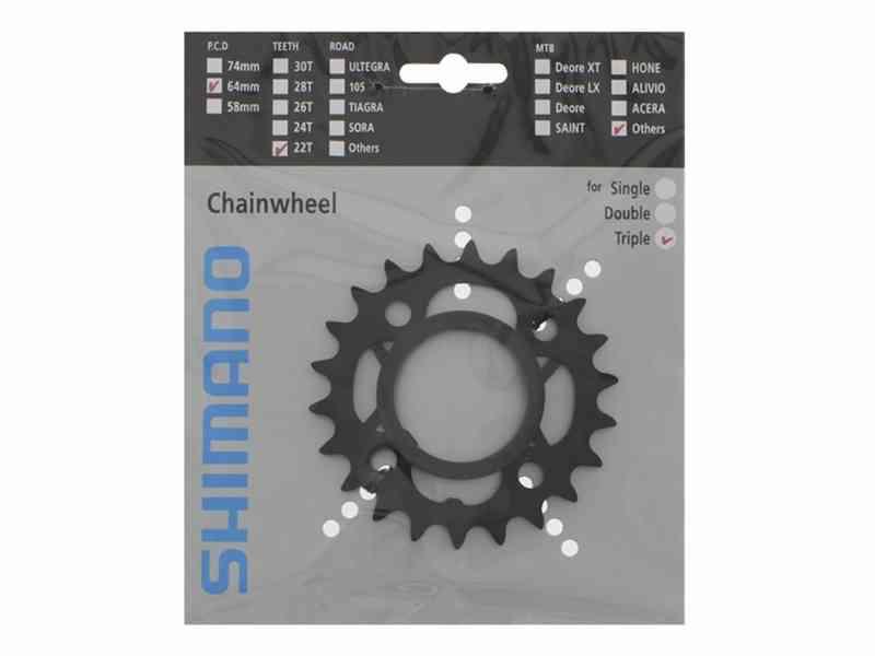 Shimano Acera 22T MTB Klinge - BCD64 - Sort