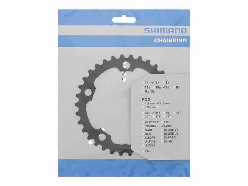 Shimano Sora 34T klinge til racercykel - Sort
