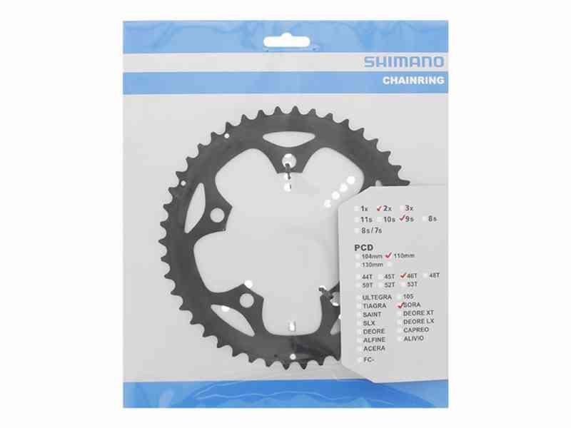 Shimano Sora 46T Klinge til Racer - BCD110 - Sort